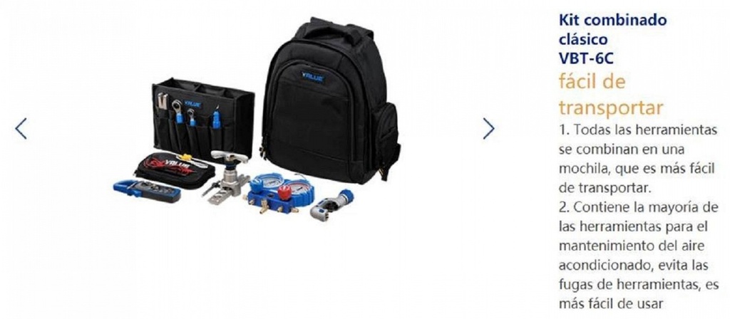 VALUE VTB-8C MOCHILA C/KIT DE HERRAMIENTAS