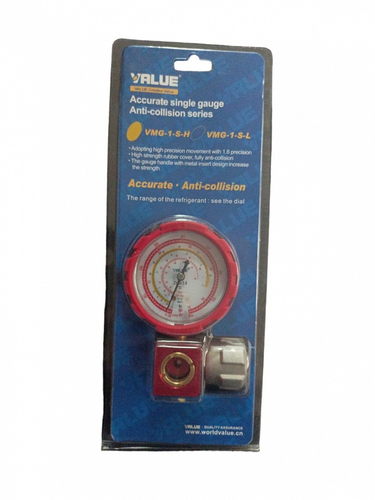 VALUE VMG1SH Manómetro Anticolusión Alta (PERILLA COSTADO)