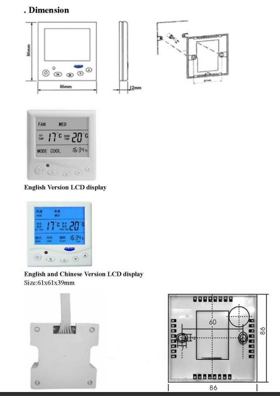 Termostato Fancoil MIDEA CARRIER