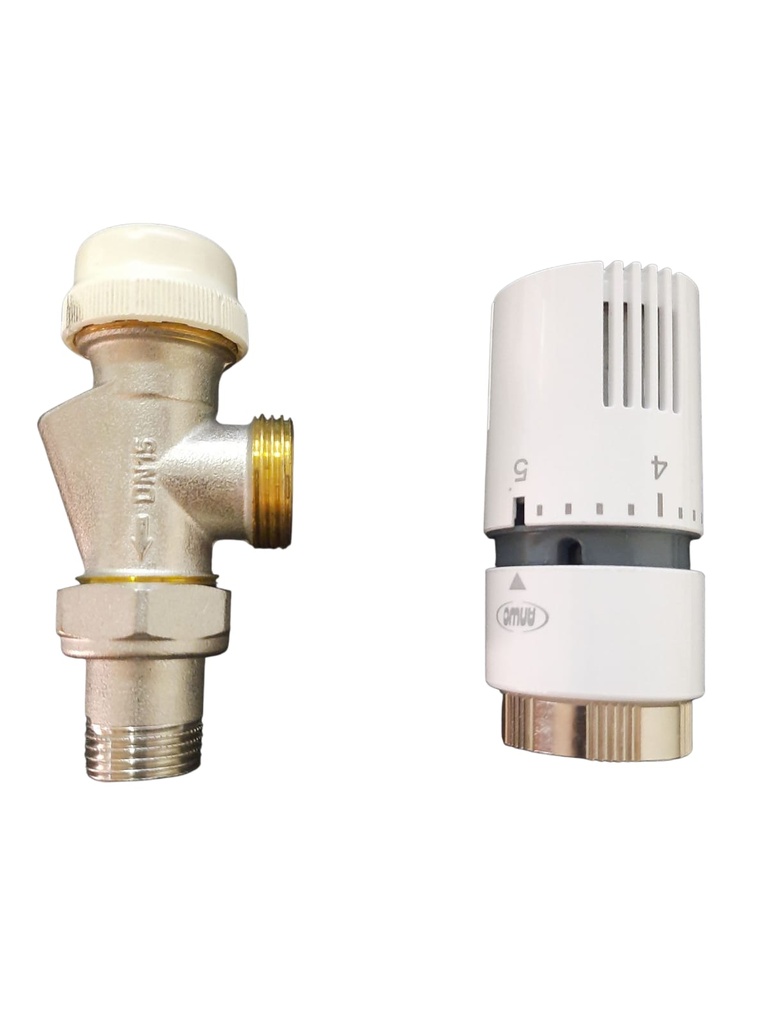 Kit Valvula Termostática Doble Angular 1/2" PEX EUROKONO