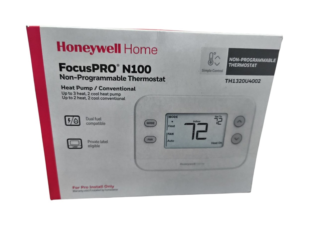 TH1320U4002  Termostato Digital No Programable 3 HEAT/2 COOL HONEYWELL