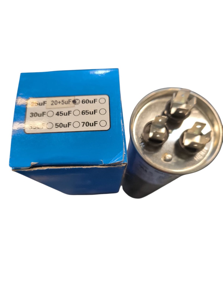 Capacitor de partida Duo 20UF 450VAC + 5 UF