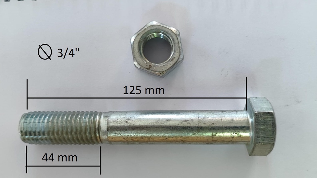 PERNO HEXAGONAL CON TUERCA