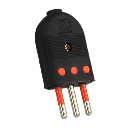 Enchufe Macho Volante 2P T 10 Amp NEGRO