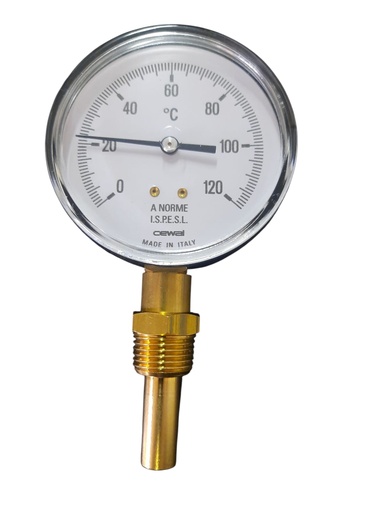 [00.070.04] TERMOMETRO BIMETALICO C/ Vaina De Inmersión 0-120º C (Grande)