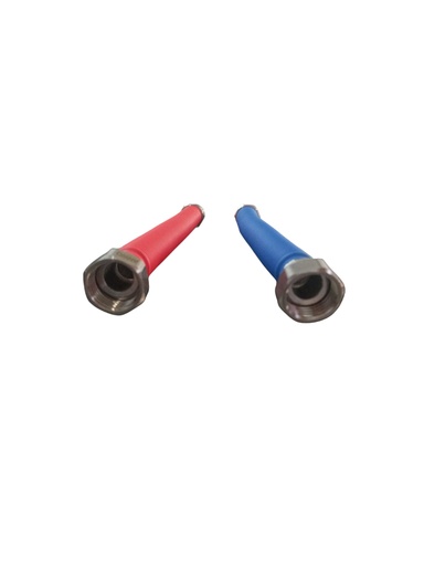 [00.235.34] ANWO KIT CONEXIÓN FLEXIBLE EXTENSIBLE FM 3/4" 25-50CM AC INOX CUBIERTA PVC ROJO - AZUL de CALEFACCION
