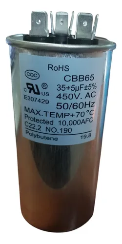 Capacitor de partida Duo 35UF 450VAC + 5 UF